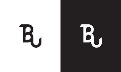 BU logo, monogram unique logo, black and white logo, premium elegant logo, letter BU Vector