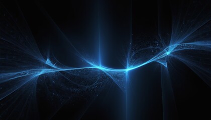 Poster - Abstract Blue and Black Background: Fractal Graphics
