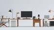 realistic photos of various types of furniture - desk, television, lamp, desk, chair