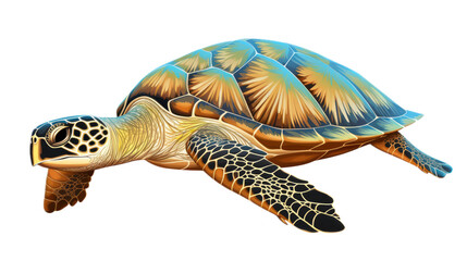 Poster - Turtle. Transparent background PNG.