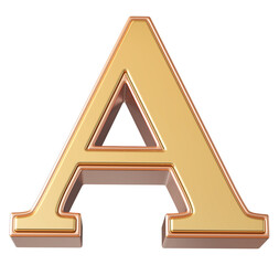 Gold  later A font 3D render