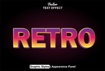 Poster - Retro text effect with pink graphic style and editable.
