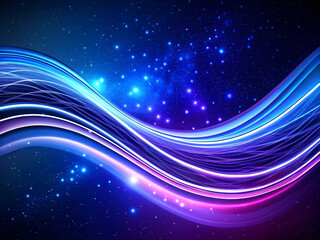 Wall Mural - Neon Energy Wave: Abstract Digital Art with Flowing Lines and Colorful Motion