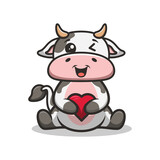 Fototapeta Pokój dzieciecy - Illustration Cute Cow Mascot Logo
