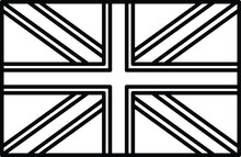 Great Britain. United Kingdom Flag Vector Illustration. UK Flag , Union Jack, British Silhouette Line Art