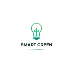 Wall Mural - Plant inside Lightbulb logo design modern concept