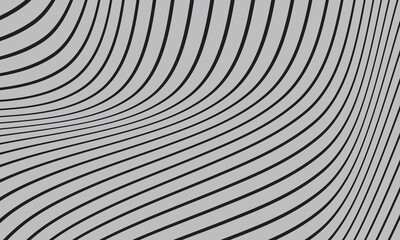 Poster - abstract seamless black diagonal wave line pattern on grey.
