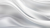 Fototapeta  - Precisionist elegance: UHD matte photo of silver flowing fabrics on a white abstract background.