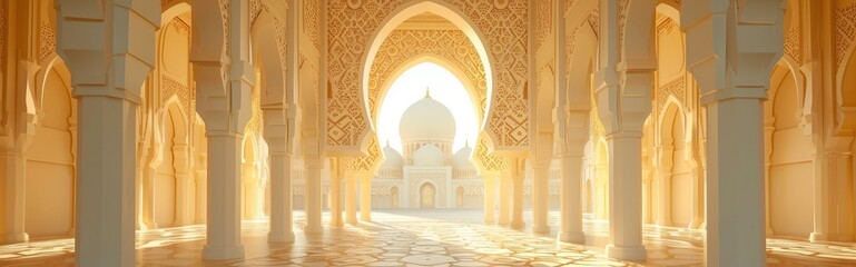 Wall Mural - Paper art Muslim mosque