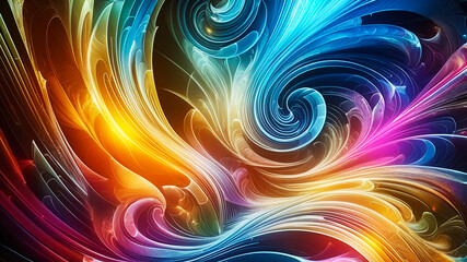 Wall Mural - abstract texture wallpaper and background with waves and curves in vivid colors. artistic pattern de