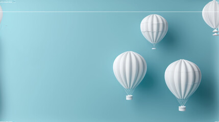 Poster -  three white hot air balloons floating on a blue background with a caption that reads,,,,,,,,,,,,,,,,,,,,,,,,,,,,,,,,,,,,,,,,.