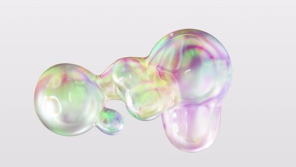 Aufkleber - Background for 3D Abstract Colorful Metaballs. Bright holographic colors. Ultra-HD in 4K. Alpha matte and a looped 3D animation.Background of 3D Abstract Colorful Metaballs. Bright holographic colors.