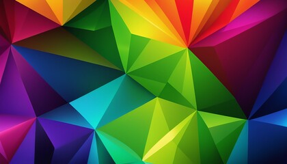 Poster - Abstract Style Rainbow Vector: A Triangular Symphony