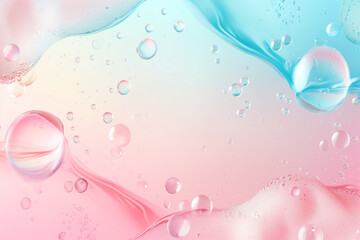 Poster - Abstract background with soap bubbles and water droplets. Soft colors. Background image. Created with Generative AI technology