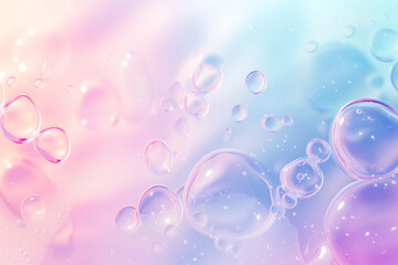 Poster - Abstract background with soap bubbles and water droplets. Soft colors. Background image. Created with Generative AI technology