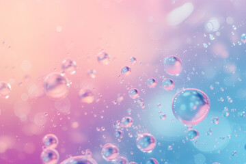Poster - Abstract background with soap bubbles and water droplets. Soft colors. Background image. Created with Generative AI technology
