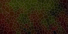 Abstract Seamless Multicolor Broken Stained-Glass Geometric Retro Tiles Pattern And Quartz Crystal Voronoi Diagram Background. For Artful Websites, Presentations, Brochures, And Social Media Graphics.