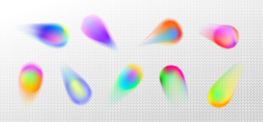 Poster - blur gradient circle abstract shape with gradation of fluid color on transparent background. vector 