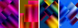 © antishock - Colorful metal square abstract poster backgrounds