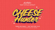 Cheese Hunter Editable Text Effect, 3d yellow cartoon style