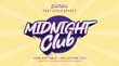Midnight Club Editable Text Effect, 3d cartoon style