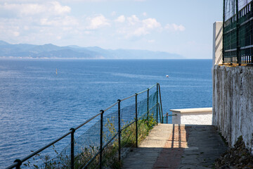 Wall Mural - Portofino bay harbor blue sea horizon in Liguria Italy Europe