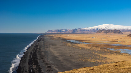  Beautiful and cold day in Dyrholaey peninsula in Iceland