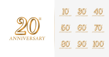 Wall Mural - Set of elegance anniversary logo. Number symbol for birthday event, celebration, invitation card, and etc.