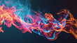 Red Colored Stylized Fire. Iridescent Holographic Multicolor Abstract Flame. Creative background. Website background. Copy paste area for texture