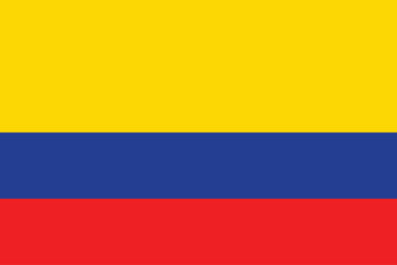 Flags of Colombia. Flat element design. National Flag. White isolated background 