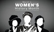 Women's History Month design. It features faceless women  silhouette. Vector illustration