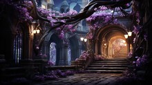 Beautiful Of Purple Flower Tunnel