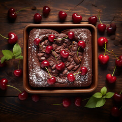 Wall Mural - Tasty dessert for Valentine's day red velvet cake in shape of hearts