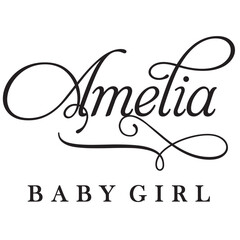 Wall Mural - amelia baby girl sign design name text word font swirl baby amelia