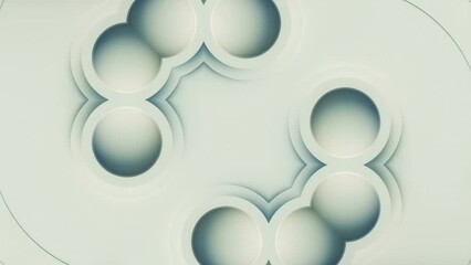 Fototapete - Loop animation of a geometric pattern of white rings. 3d rendering 4K