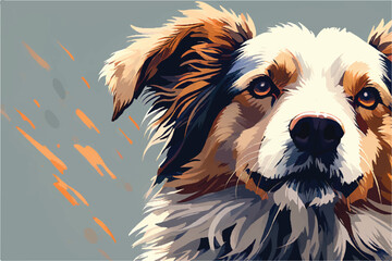 Cute Dog illustration. Cute Dog face. Vector illustration of a cute dog. Illustration of a dog. Dog portrait. Cute Dog Illustration background.