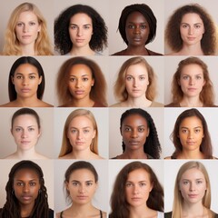  A modeling agency casting. Black and white women. Diversity. Phenotype. African and Caucasian, blond and brunette females. Interracial variety. Genes. Inclusivity. Model management. Audition. Youth