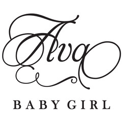 Wall Mural - ava baby girl sign design name text word font swirl baby ava