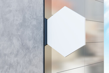 Poster - Creative different textures with white rhombus stopper with mock up place. 3D Rendering.