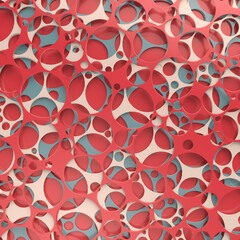 Poster - Abstract art background consisting of many holes of different sizes. 3d rendering digital illustration