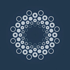 Fototapete - Blue background with a pattern of many small white circles. 3d rendering digital illustration
