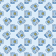 Poster - Artificial Intelligence Speech Bubble on Smartphone vector AI colored Seamless Pattern