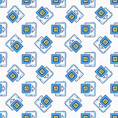 Poster - Artificial Intelligence in Tablet vector AI colored Seamless Pattern