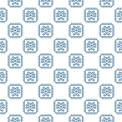 Poster - AI Computer Chip vector Artificial Intelligence Tech thin line seamless pattern