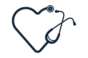 Wall Mural - Stethoscope Heart Vector, Medical Stethoscope Heart Shape Vector, Stethoscope Pulse Vector, Heart Health Stethoscope Icon, Medical tools Vector, Stethoscope typography, Doctor, Nurse, Doctor