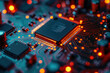 © ActionGP - Tech evolution. Photo capturing futuristic semiconductor data circuit abstraction. Generated AI