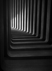 Wall Mural - black background. stone stairs with abstract light. steps in the darkness. abstract background. stai