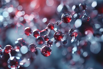 Poster - Molecular Structure: Atomic Level in Medical Background.