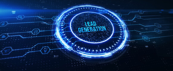 Wall Mural - Lead Generation. Finding and identifying customers for your business products or services. Finance concept. 3d illustration