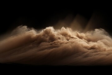 Wall Mural - Abstract art of dust clouds of sand in motion on a black background